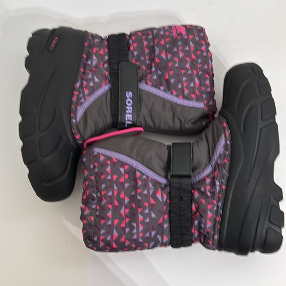 SOREL Youth Flurry All Over Print Winter Boots Size 3 Girls Weatherproof - Picture 3 of 13